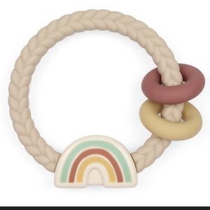 Itzy Ritzy Ring Rattle & Teether - Rainbow Neutral